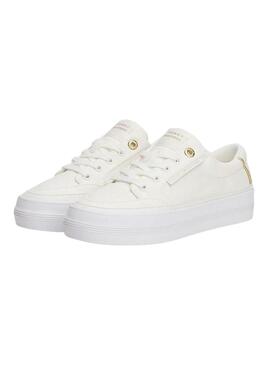 Sneakers Tommy Hilfiger Vulc Textile bianche per donna
