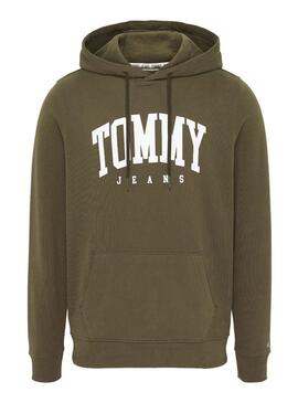 Felpe Tommy Jeans Essential Hoodie Verde Uomo