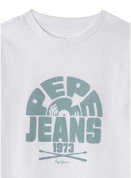 Maglietta Pepe Jeans Griffith bianca per bambino