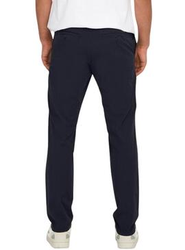 Pantaloni Only and Sons Free blu marino per uomo