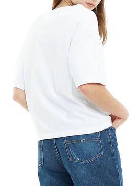 T-Shirt Tommy Jeans Badge Bianco Donna