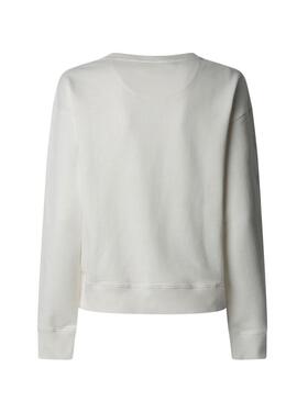 Felpa Pepe Jeans rosa bianca per donna