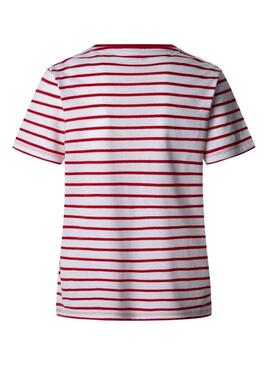Maglietta Pepe Jeans Elba rossa e bianca per donna