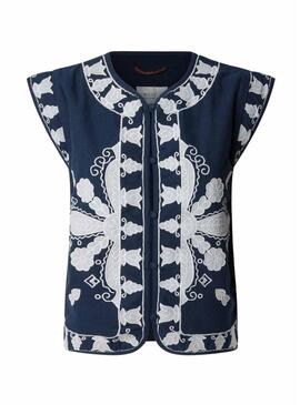 Gilet etnico Pepe Jeans Heaven blu navy per donna