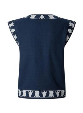 Gilet etnico Pepe Jeans Heaven blu navy per donna