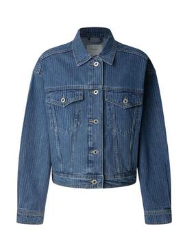 Giacca di jeans a righe Pepe Jeans da donna