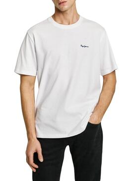 Maglietta Pepe Jeans Contrast Connor bianca per uomo