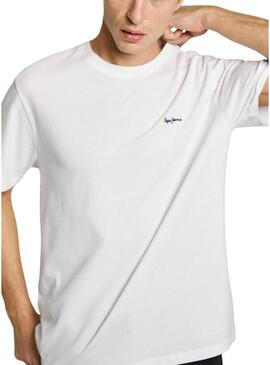 Maglietta Pepe Jeans Contrast Connor bianca per uomo