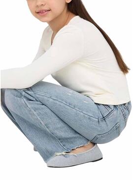 Pantaloni in denim Only Kids Juicy chiari per ragazze.