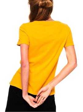 T-Shirt Superdry Heritage Crest Giallo Donna