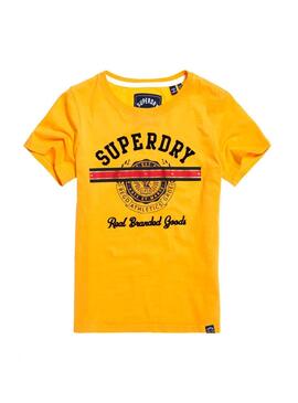 T-Shirt Superdry Heritage Crest Giallo Donna