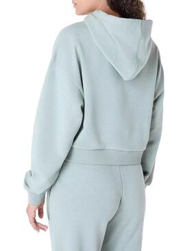 Felpa New Era Script turchese per donna.