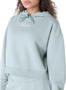 Felpa New Era Script turchese per donna.