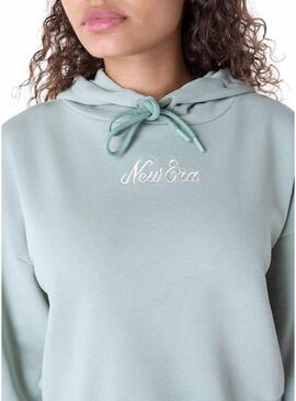 Felpa New Era Script turchese per donna.