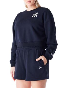 Felpa New Era Yankees nera per donna