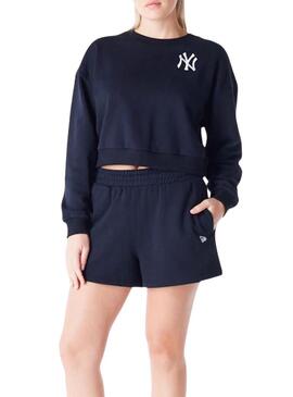 Felpa New Era Yankees nera per donna