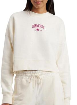 Felpa Converse Crew beige per donna