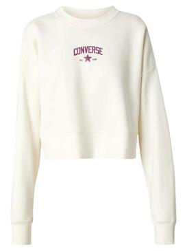 Felpa Converse Crew beige per donna