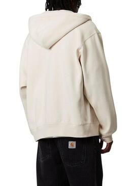 Felpa con zip Carhartt beige per uomo