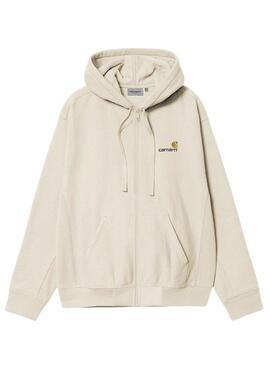 Felpa con zip Carhartt beige per uomo
