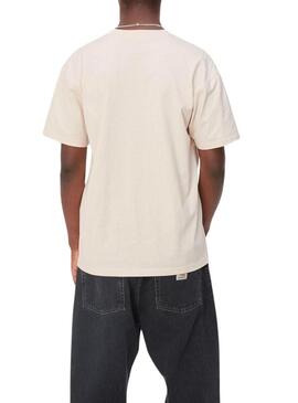 Maglietta Carhartt Script beige per uomo.