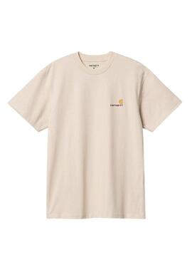 Maglietta Carhartt Script beige per uomo.
