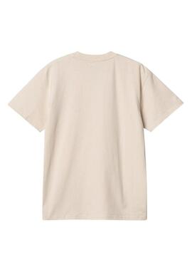 Maglietta Carhartt Script beige per uomo.