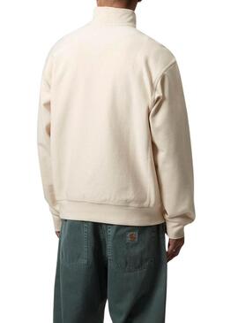 Felpa Carhartt Half Zip beige per uomo
