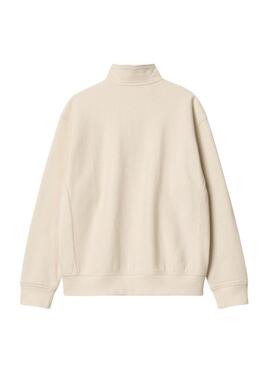 Felpa Carhartt Half Zip beige per uomo