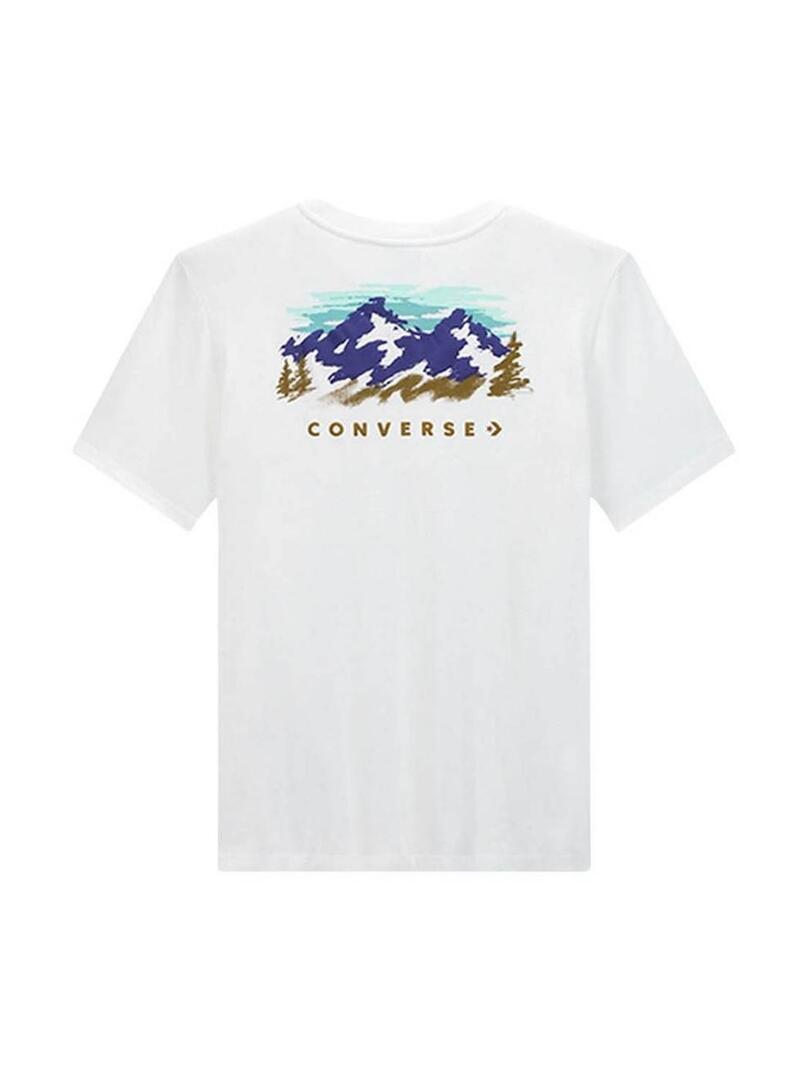 Maglietta Converse Abstract Mountain bianca per uomo