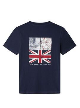 Maglietta Pepe Jeans Arlo blu marino per bambino.