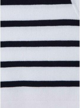 Top Pepe Jeans Iris blu e bianco per bambina.