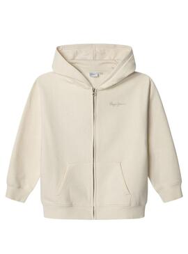 Felpa Pepe Jeans Julia beige per ragazze