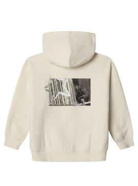 Felpa Pepe Jeans Julia beige per ragazze