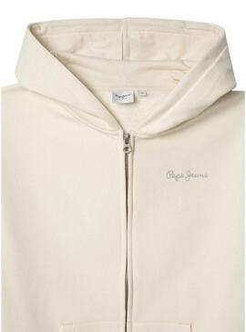 Felpa Pepe Jeans Julia beige per ragazze