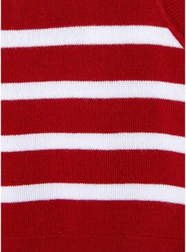 Top Pepe Jeans Iris rosso e bianco per bambina