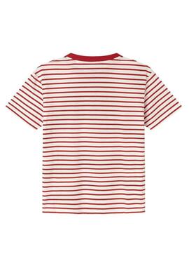 Maglietta Pepe Jeans James a righe rosse e beige