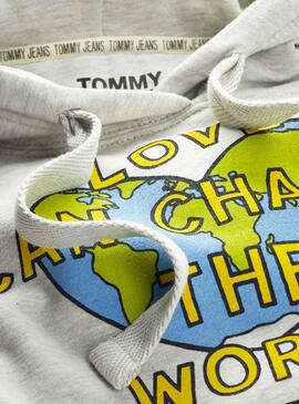 Tommy Jeans Felpe Love Earth Grigio Donna