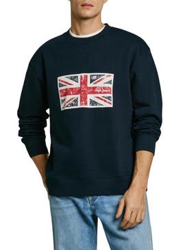 Felpa Pepe Jeans Union blu marino per uomo