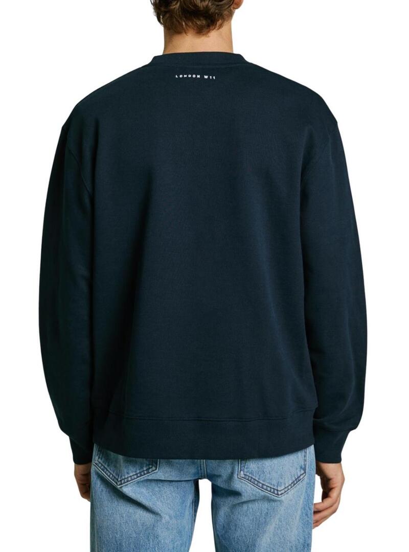 Felpa Pepe Jeans Union blu marino per uomo
