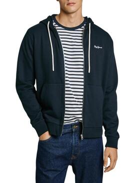 Felpa Pepe Jeans Essential Zt blu marino per uomo
