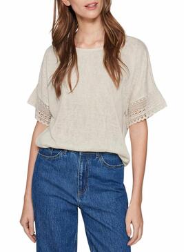 Maglietta Vila Vinulan beige per donna
