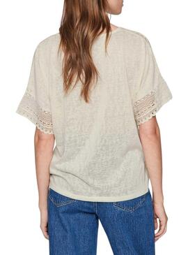 Maglietta Vila Vinulan beige per donna