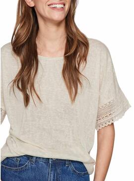 Maglietta Vila Vinulan beige per donna