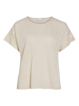 Maglietta Vila Vinulan beige per donna