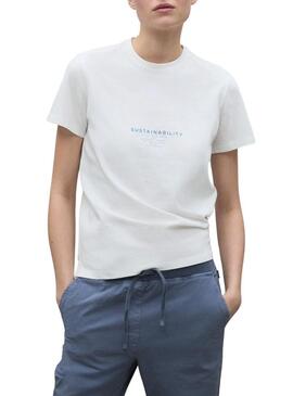 Maglietta Ecoalf Salce bianca da donna