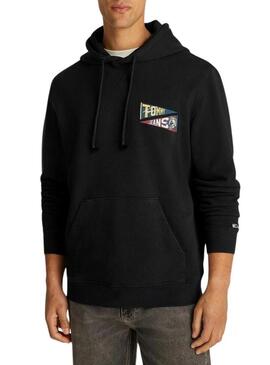 Felpa Tommy Jeans Tiger nera per uomo