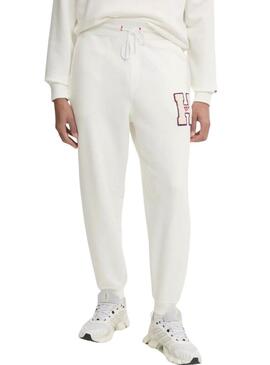 Pantaloni Tommy Jeans Patch Terry beige per uomo