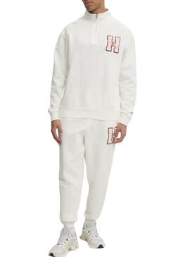 Pantaloni Tommy Jeans Patch Terry beige per uomo