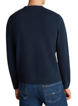 Maglia Tommy Jeans Linear blu marino per uomo